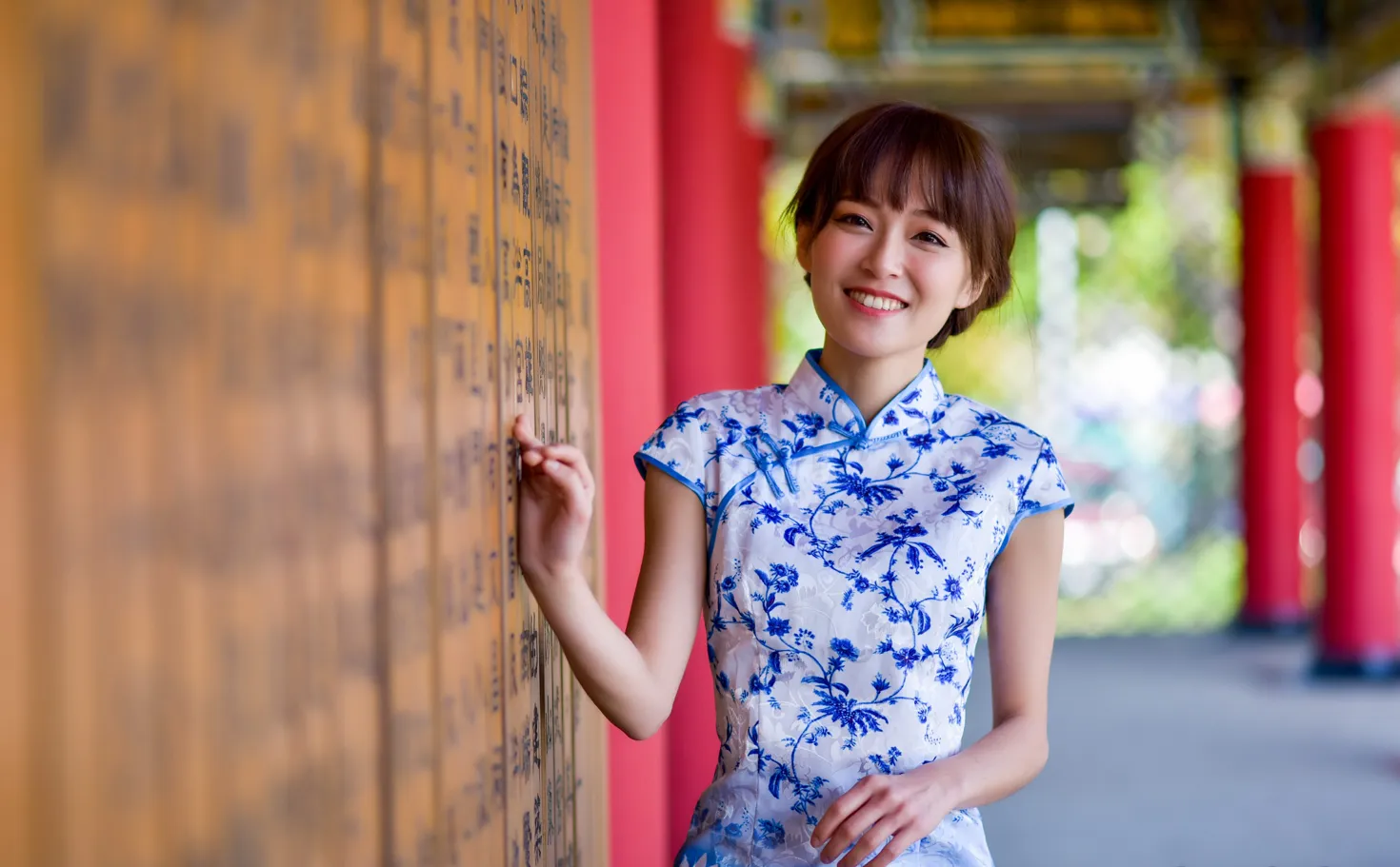 [Mzsock] NO.189 Miao Wanyu floral short cheongsam with high heels and beautiful legs street photography#[68P]-61