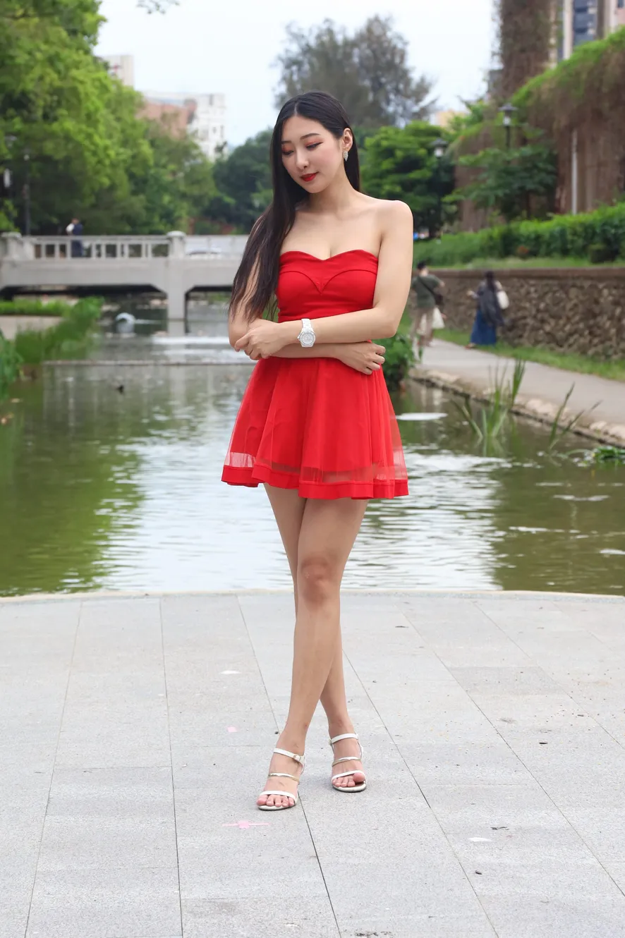 [Mzsock] NO.132 Wu Caijie’s small dress with high legs and beautiful legs street photography#[49P]-28