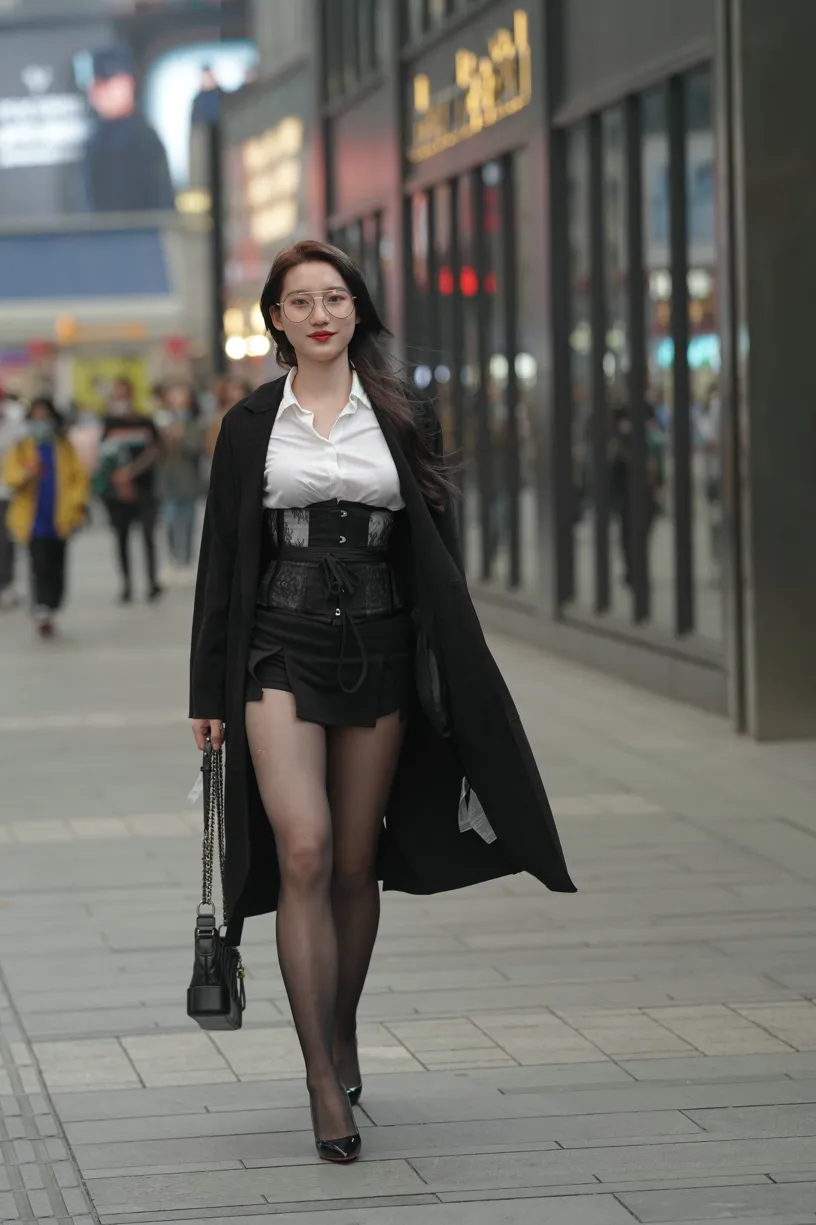 [Mzsock] NO.160 Long legs in black stockings street photography#[105P]-34