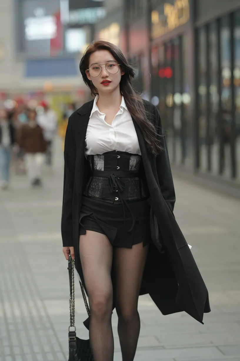 [Mzsock] NO.160 Long legs in black stockings street photography#[105P]-45