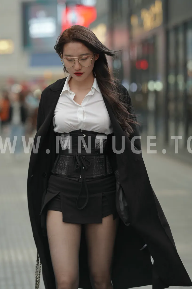 [Mzsock] NO.160 Long legs in black stockings street photography#[105P]-50