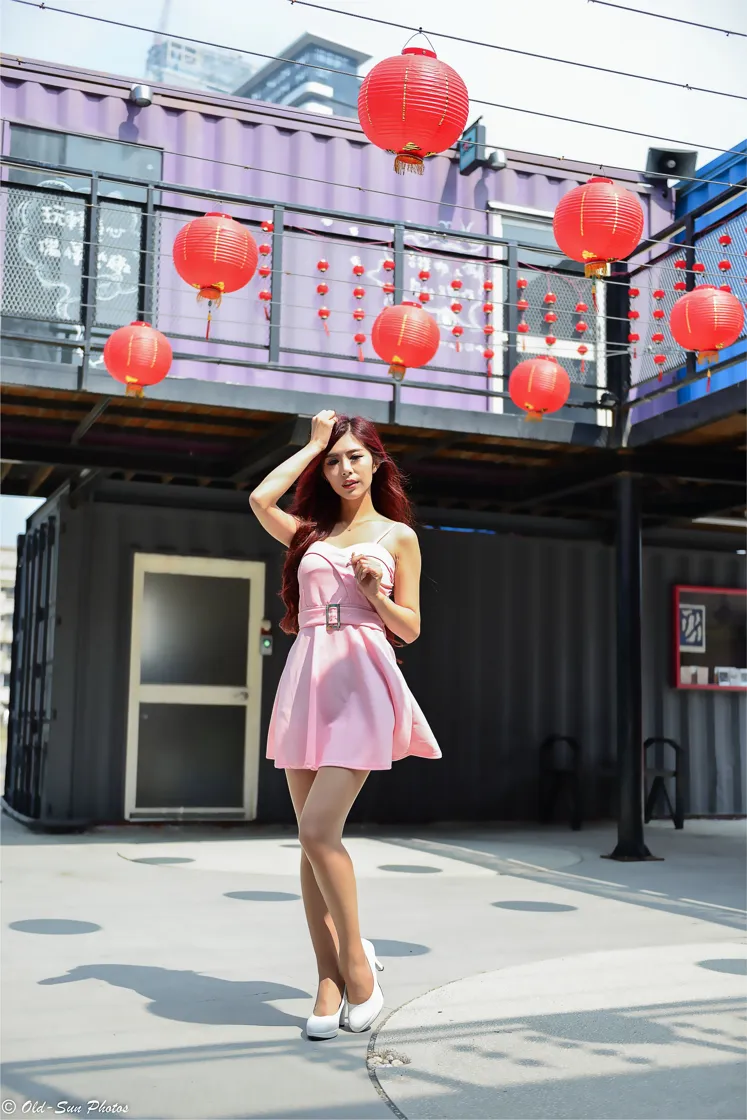 [Mzsock] NO.155 Gao Xuan pink dress, short skirt, stockings, high heels and beautiful legs street photography#[82P]-4